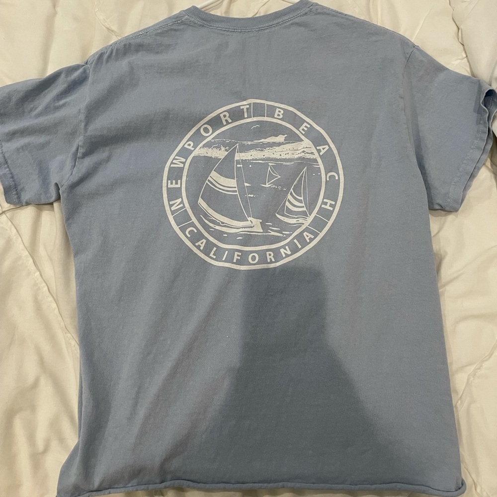brandy melville light blue newport beach tee